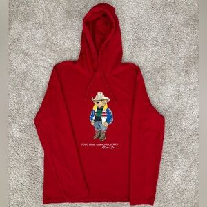 Polo Ralph Lauren Western Bear Jersey Hooded T Shirt Mens S Lightweight Hoodie